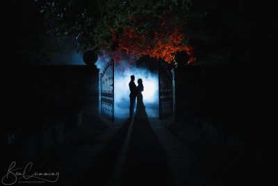 Bride and Groom Silhouette at Hazlewood Castle