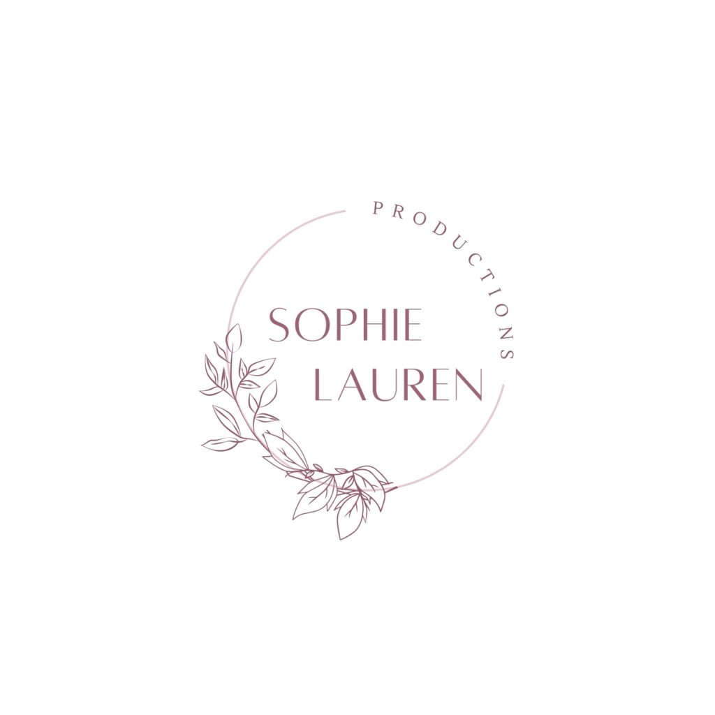 the logo for sophie lauren productions, specializing in exquisite wedding packages.