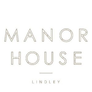 minimalist logo with the words "manor house" in large, thin capital letters, and "lindley" in smaller letters below, separated by a horizontal line, all on a white background. ben cumming photography wedding photographer yorkshire